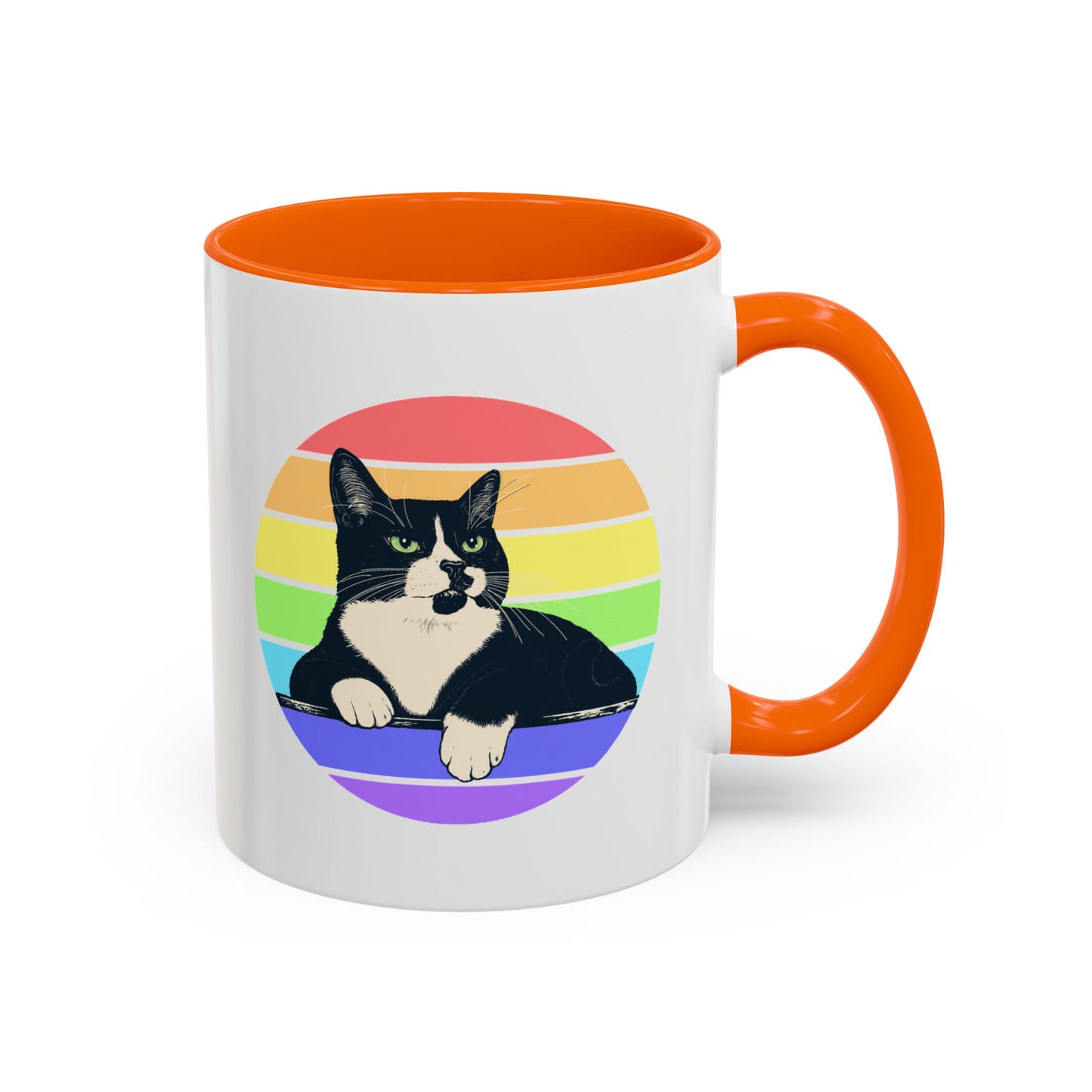 Charlie Tuxedo Cat Rainbow Coffee Mug