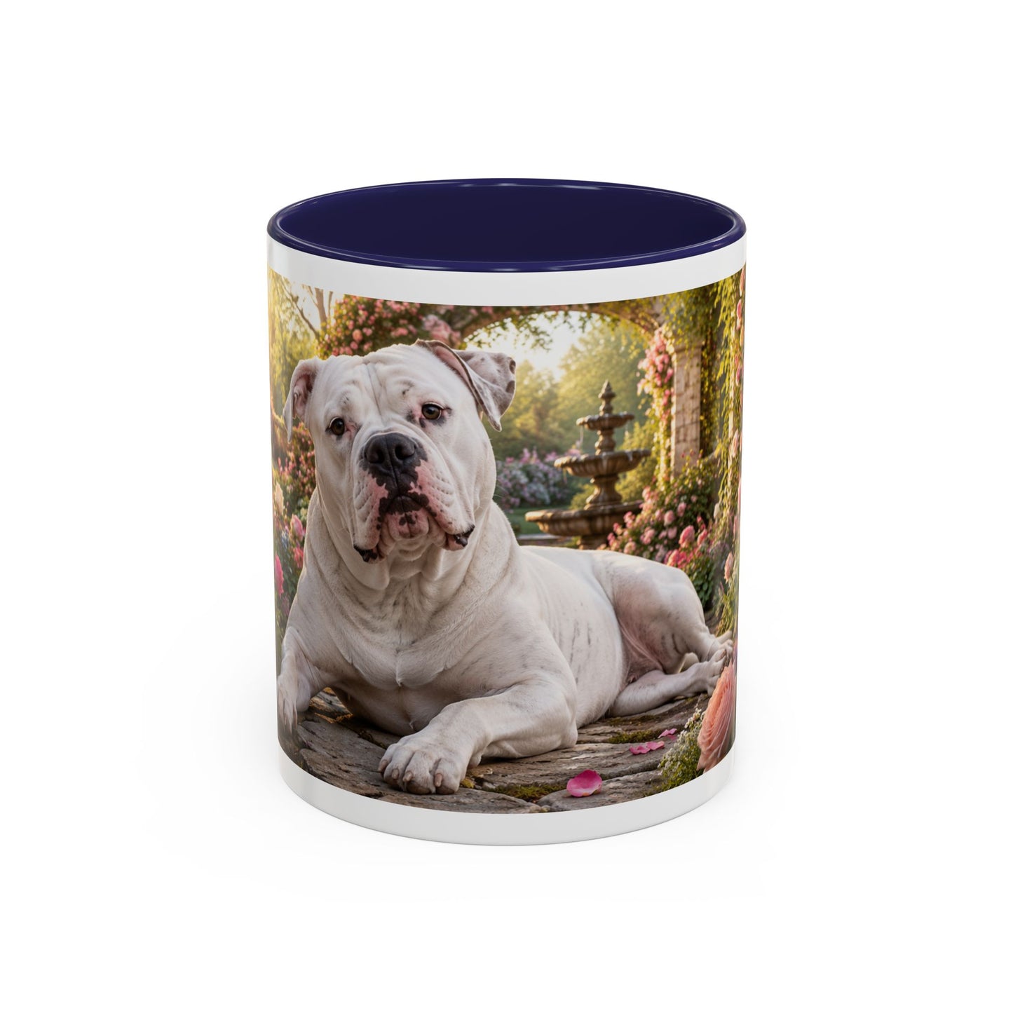 American Bulldog in Rose Garden Coffee Mug (11oz)