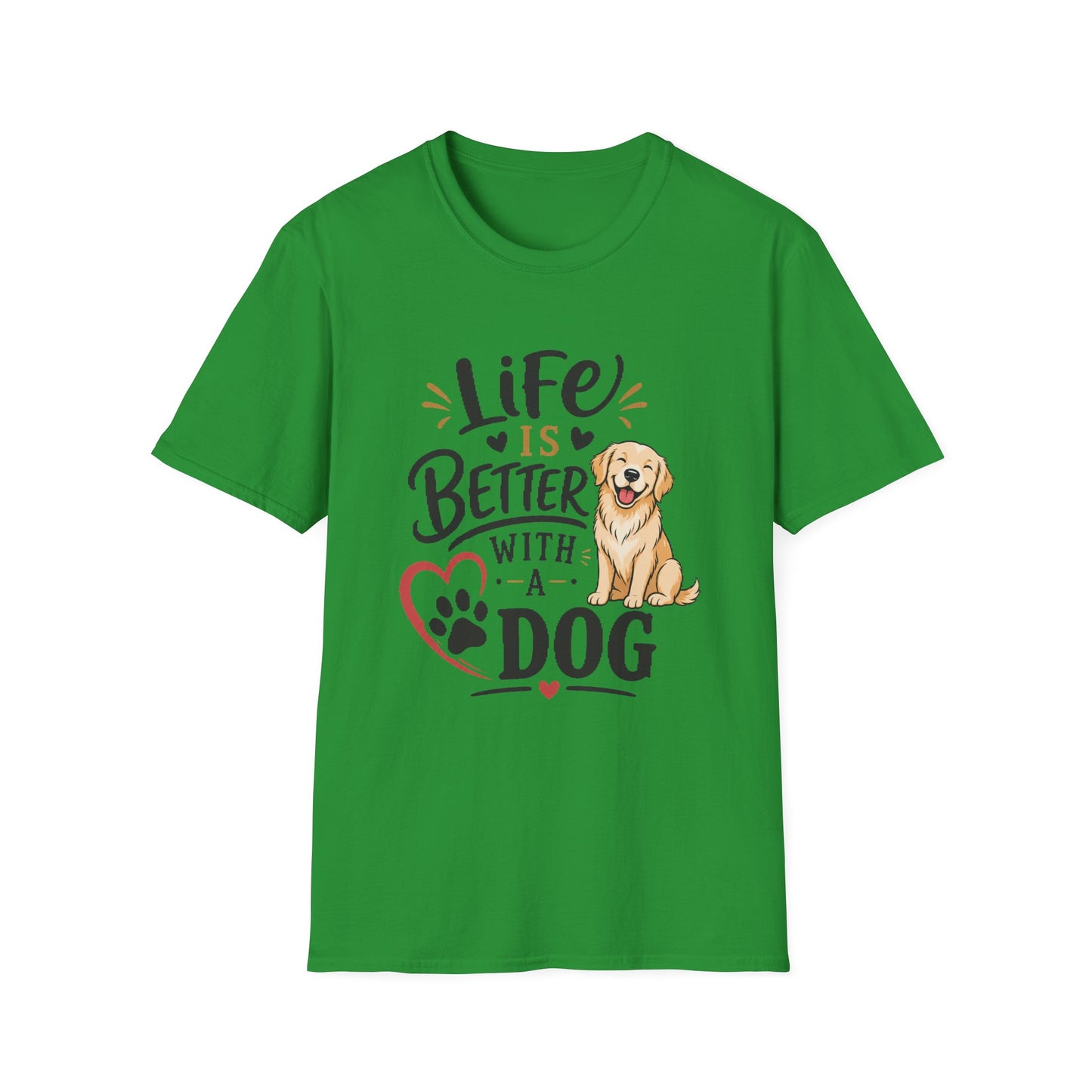 Life Is Better With A Dog T-Shirt – Golden Retriever Dog Lover Tee