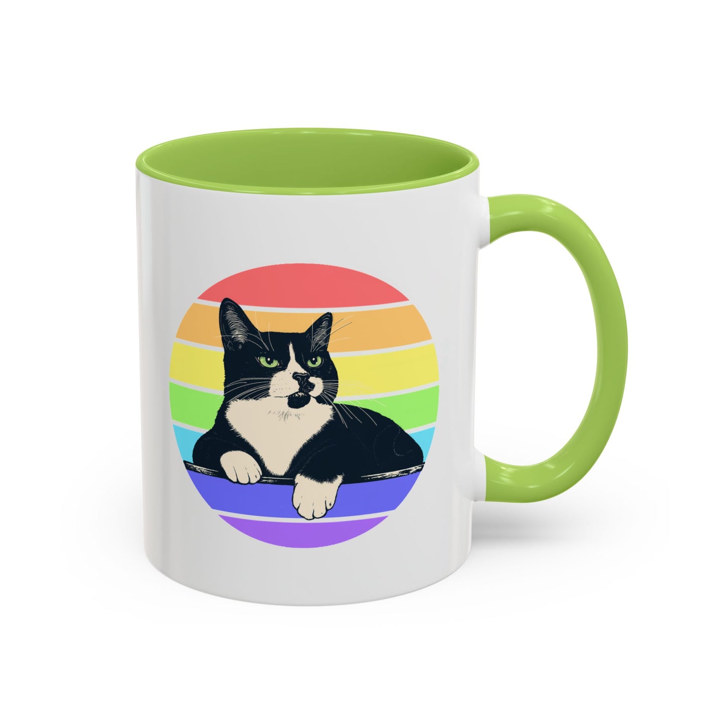 Charlie Tuxedo Cat Rainbow Coffee Mug