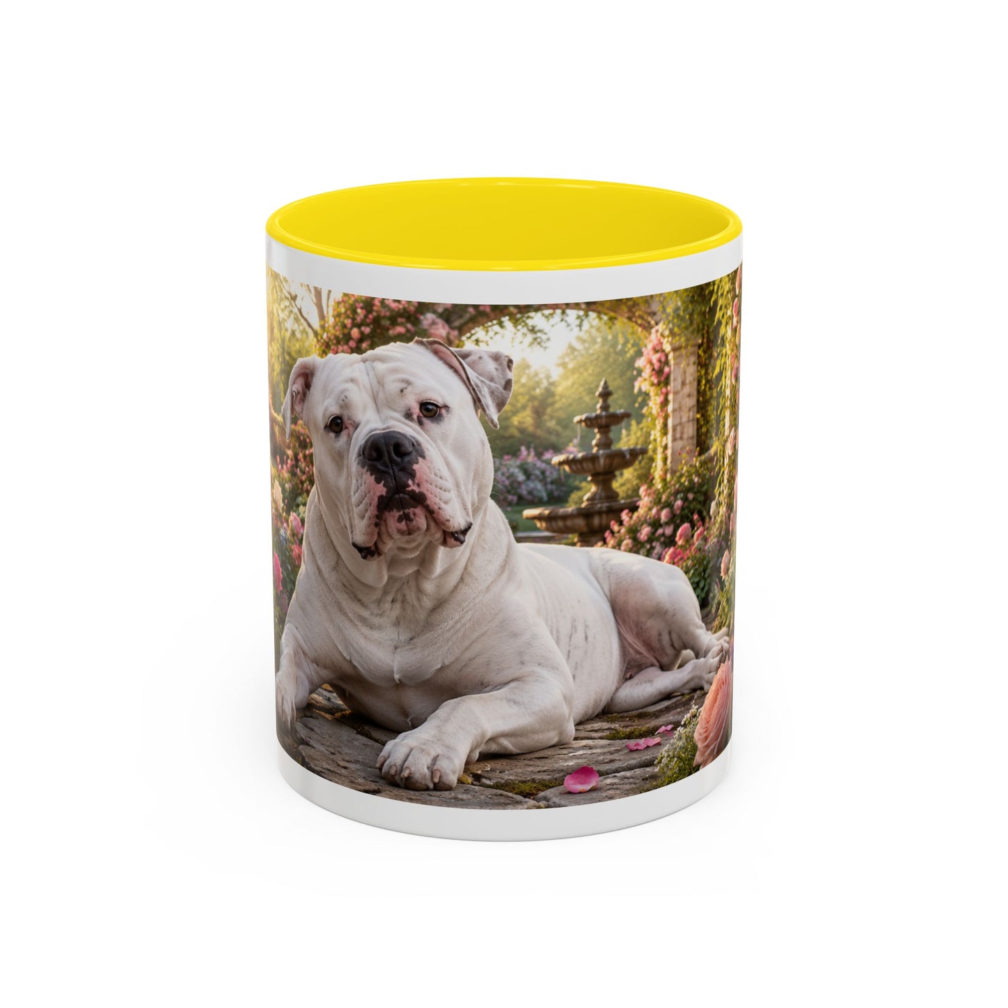 American Bulldog in Rose Garden Coffee Mug (11oz)