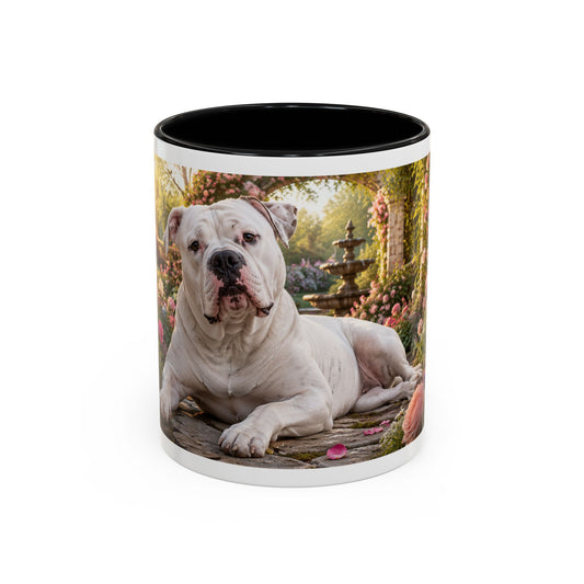 American Bulldog in Rose Garden Coffee Mug (11oz)