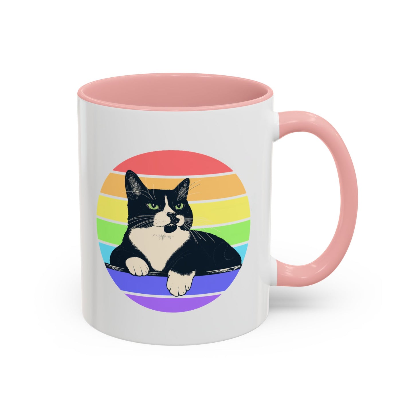 Charlie Tuxedo Cat Rainbow Coffee Mug