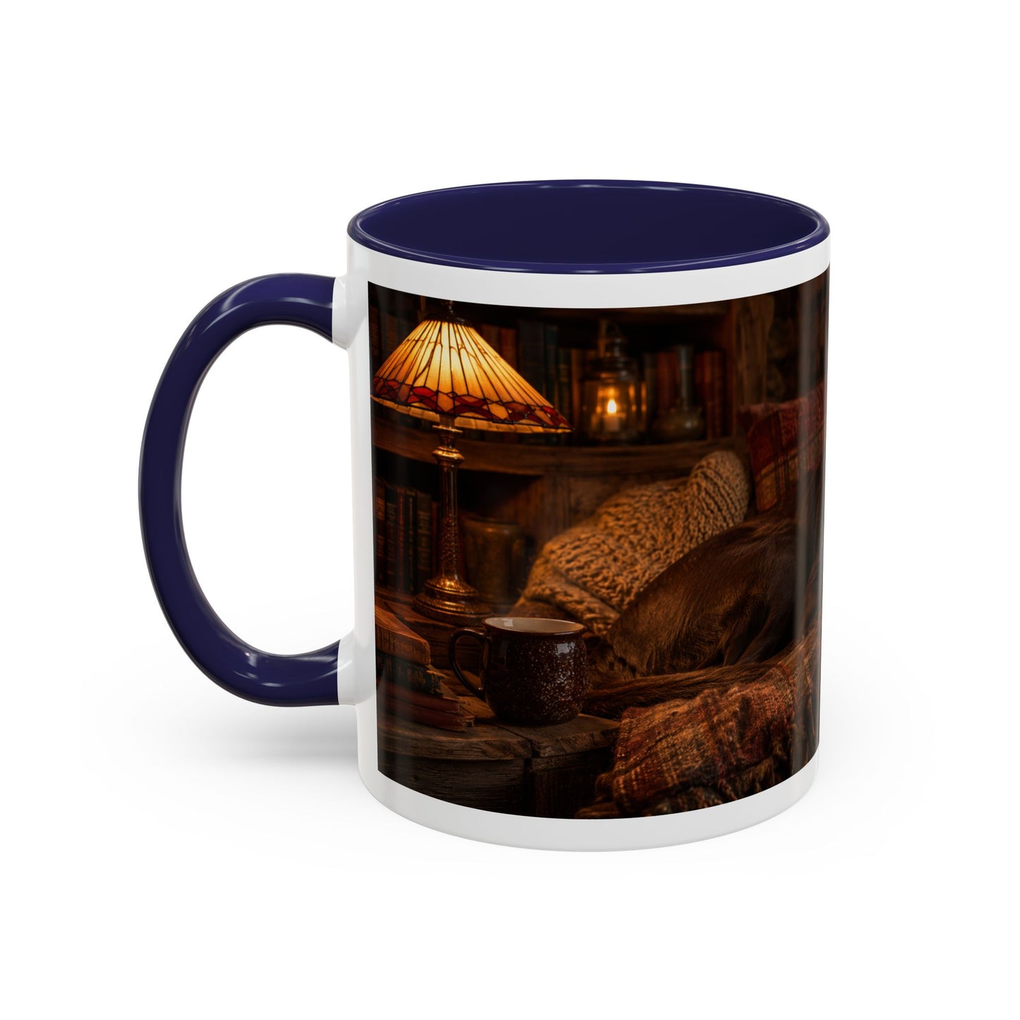 Cozy Winter Cabin Chocolate Lab Coffee Mug (11oz)