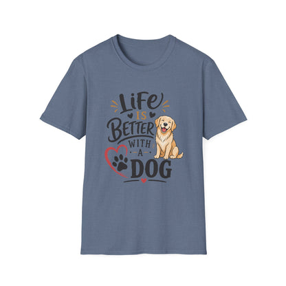 Life Is Better With A Dog T-Shirt – Golden Retriever Dog Lover Tee