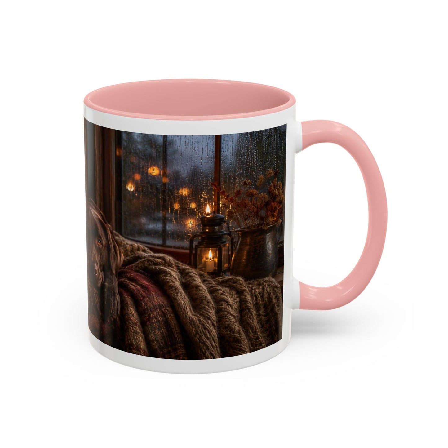 Cozy Winter Cabin Chocolate Lab Coffee Mug (11oz)