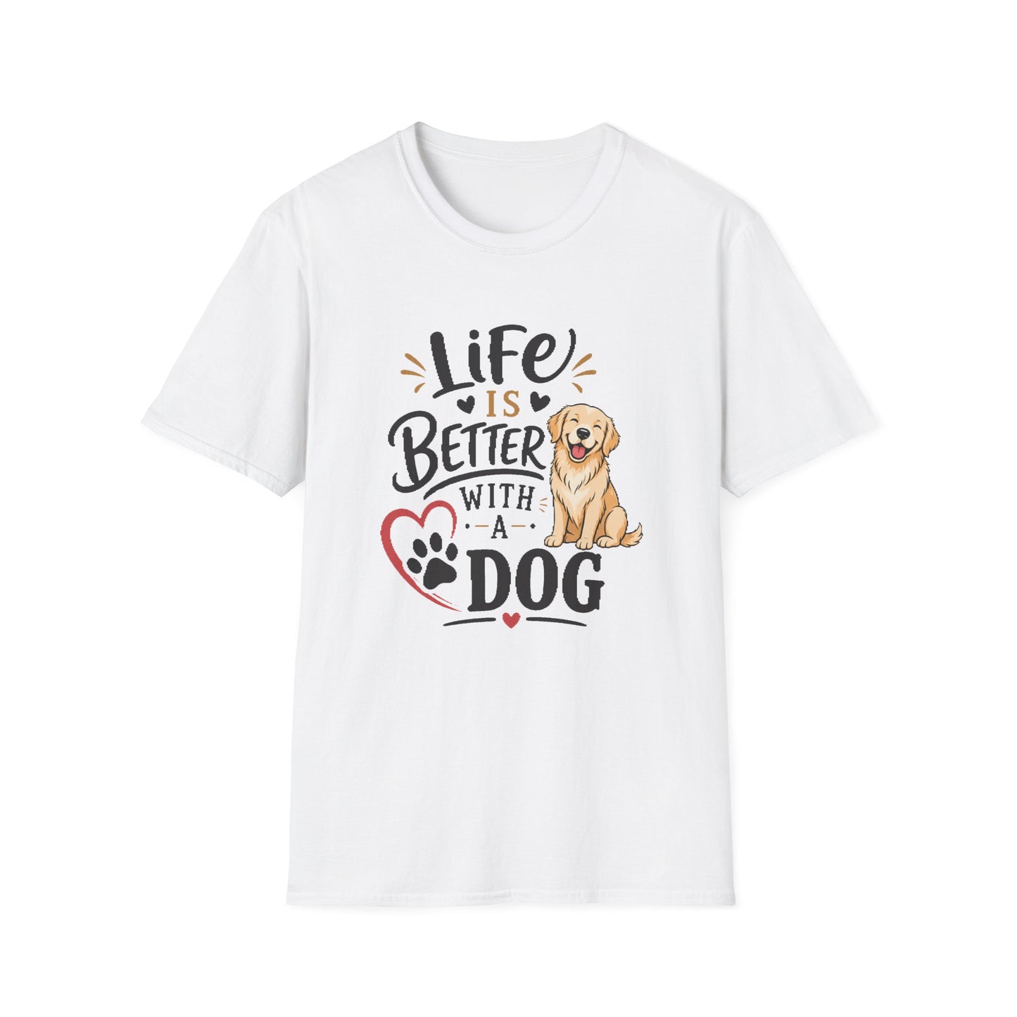 Life Is Better With A Dog T-Shirt – Golden Retriever