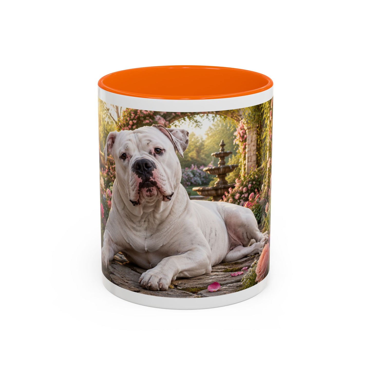 American Bulldog in Rose Garden Coffee Mug (11oz)