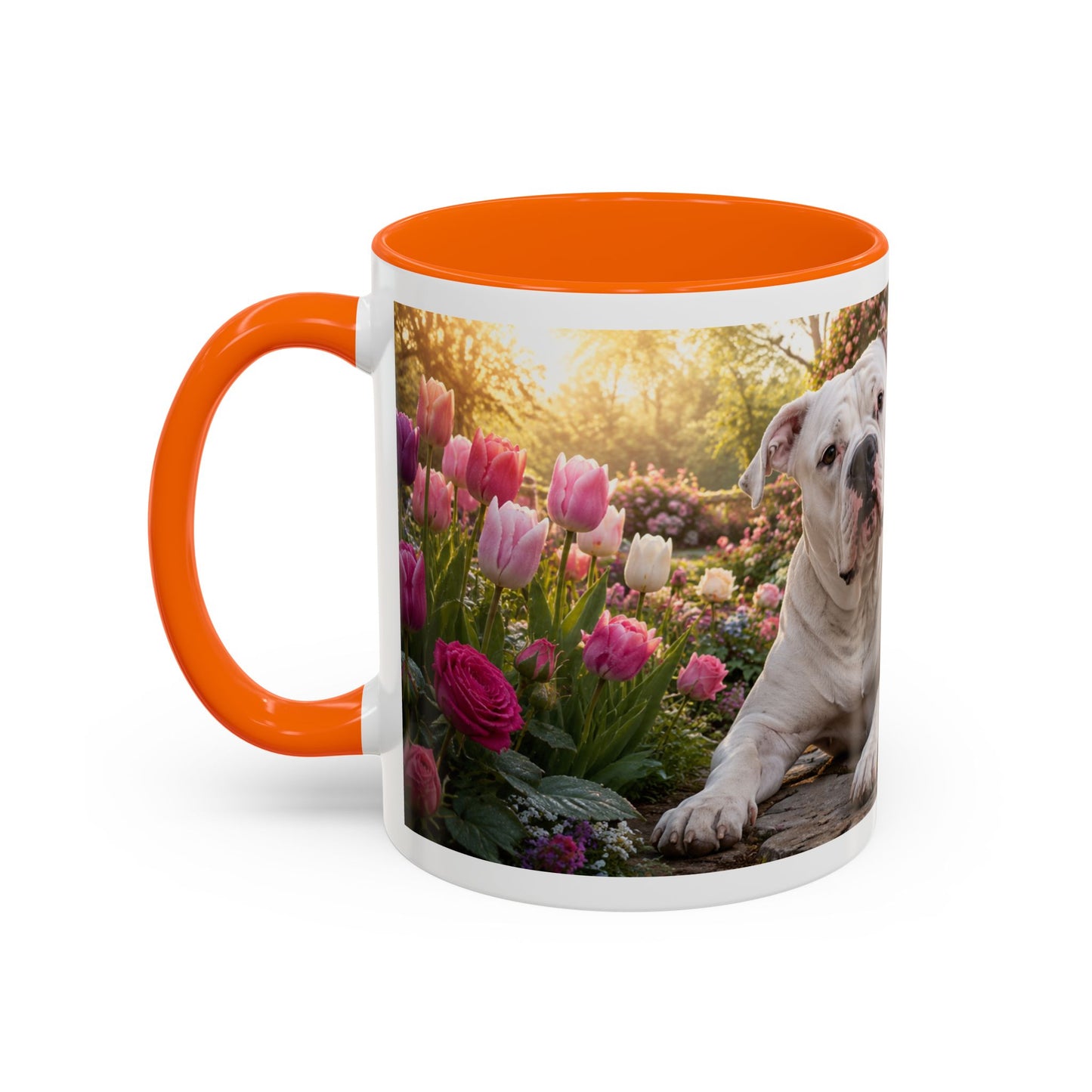 American Bulldog in Rose Garden Coffee Mug (11oz)