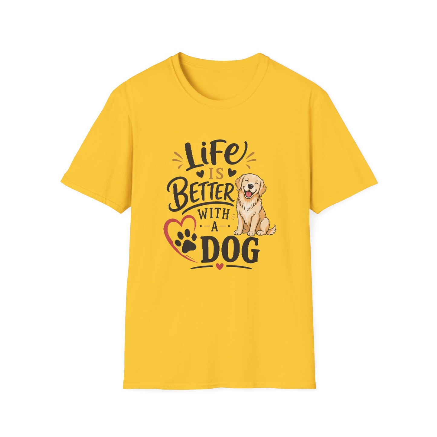 Life Is Better With A Dog T-Shirt – Golden Retriever