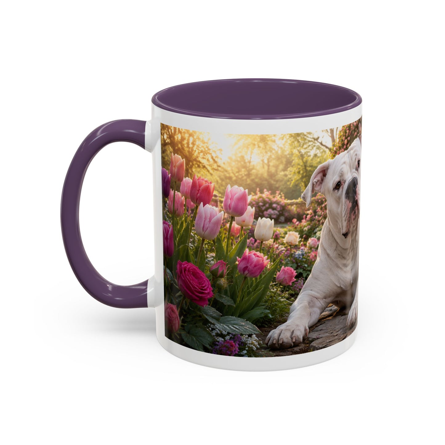 American Bulldog in Rose Garden Coffee Mug (11oz)