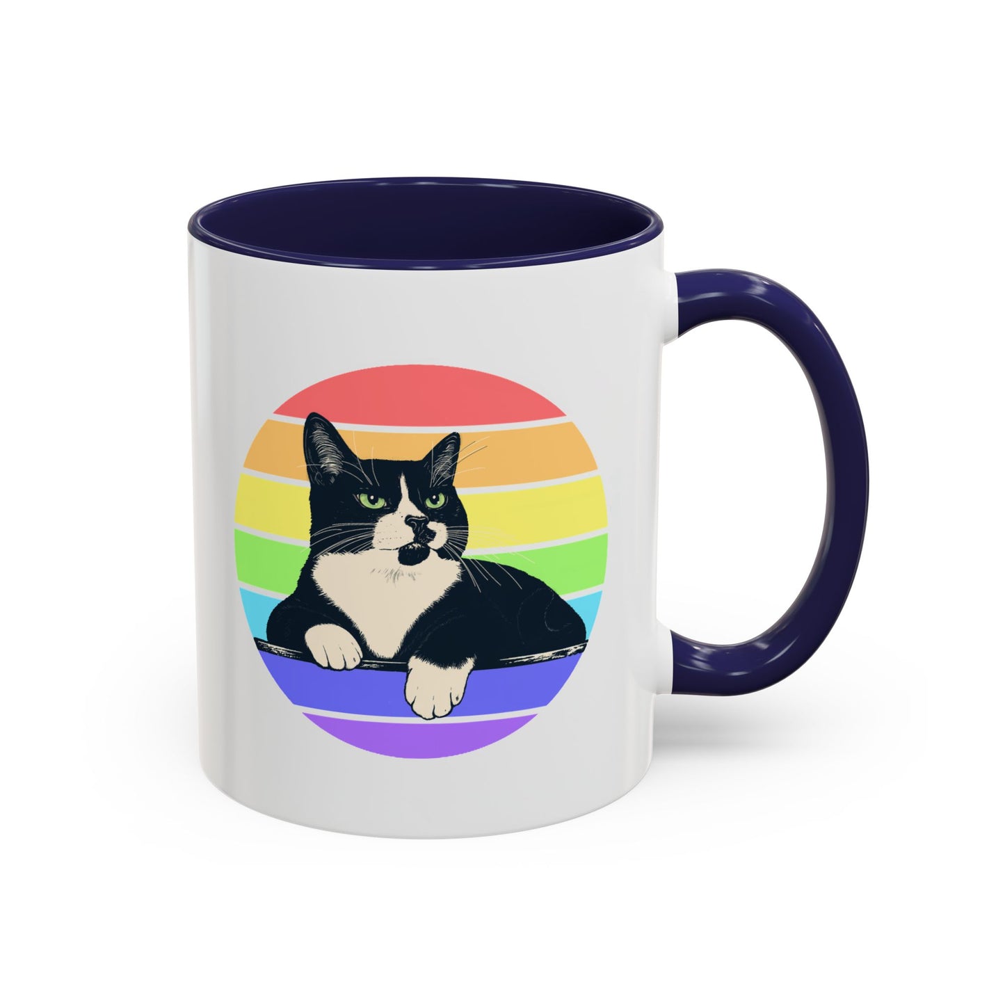 Charlie Tuxedo Cat Rainbow Coffee Mug