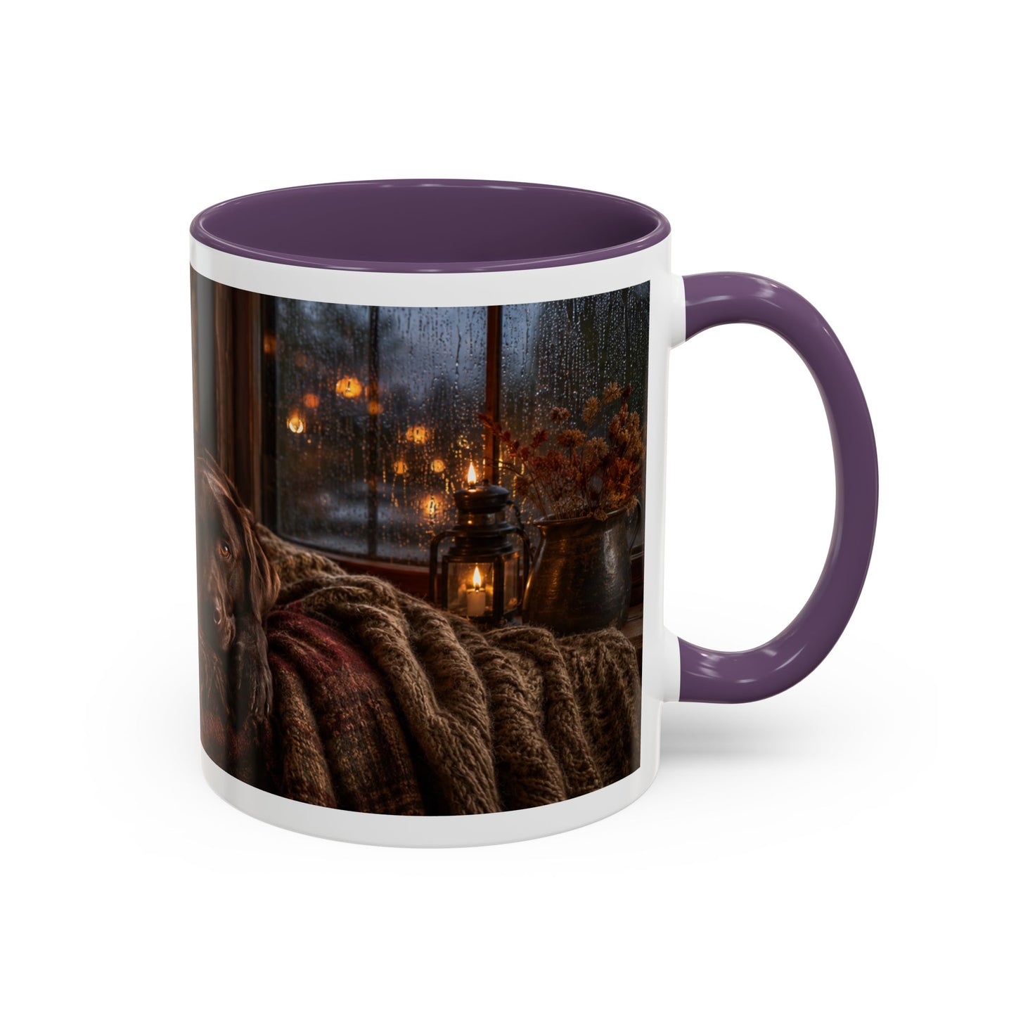 Cozy Winter Cabin Chocolate Lab Coffee Mug (11oz)