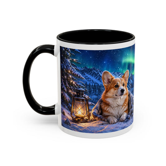 Corgi Under the Northern Lights Coffee Mug (11oz)