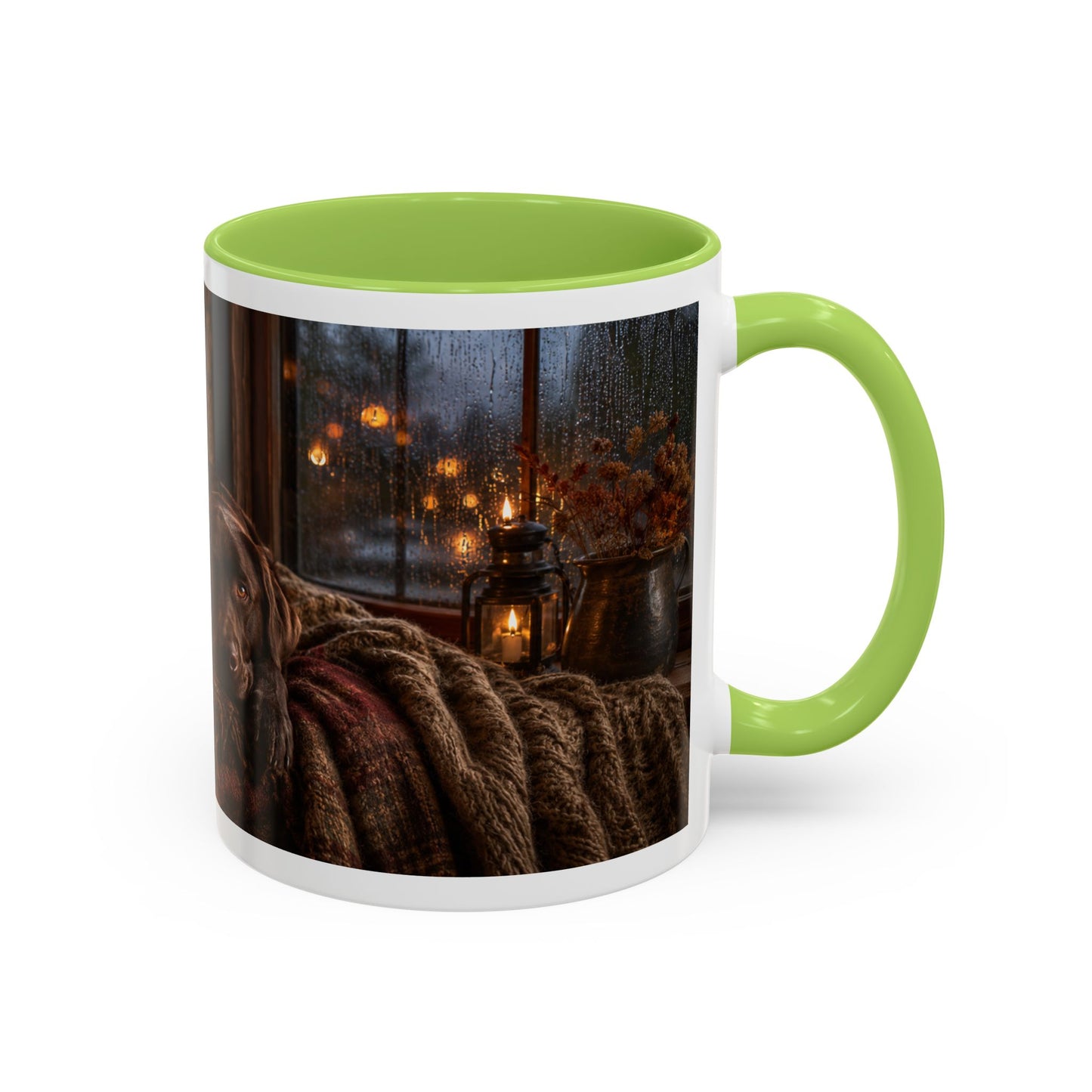 Cozy Winter Cabin Chocolate Lab Coffee Mug (11oz)
