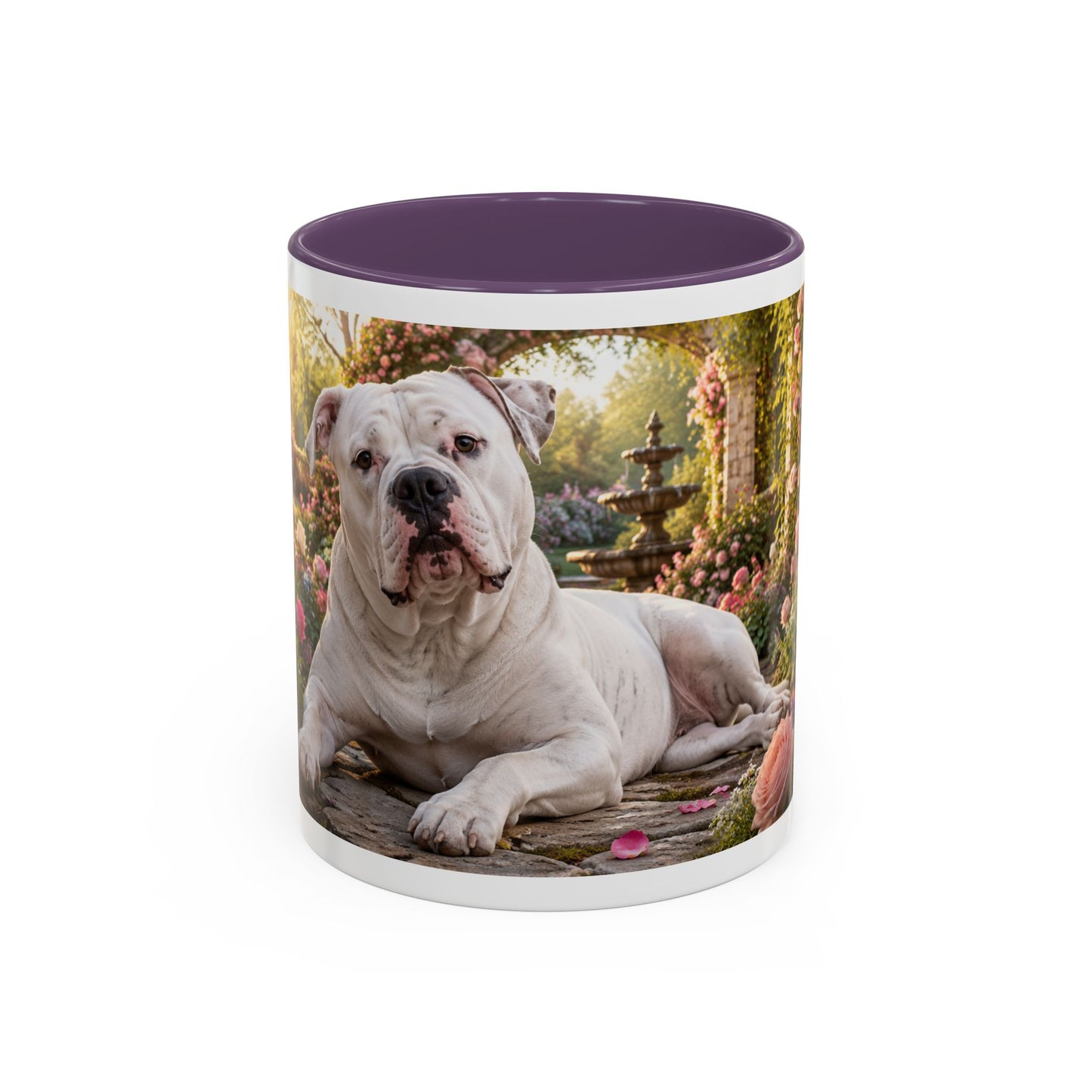 American Bulldog in Rose Garden Coffee Mug (11oz)