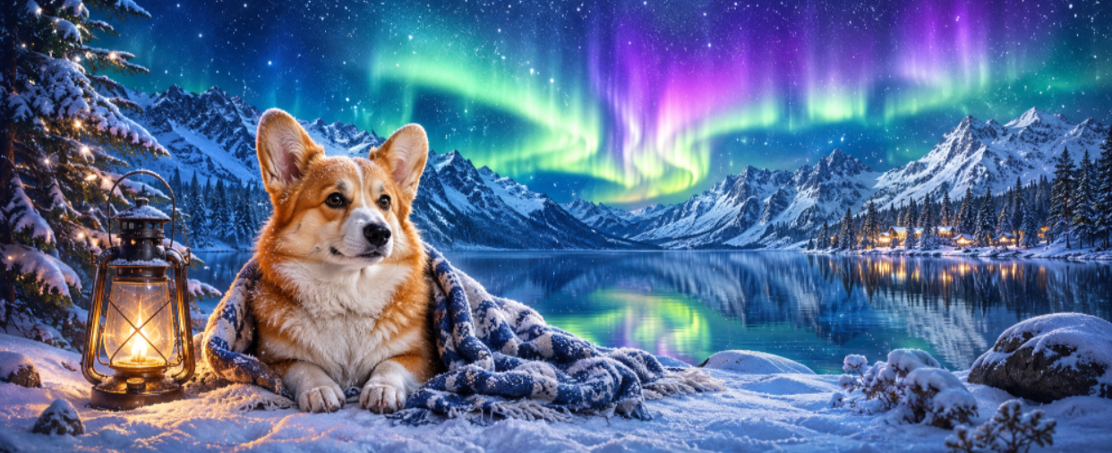 Corgi Under the Northern Lights Coffee Mug (11oz)